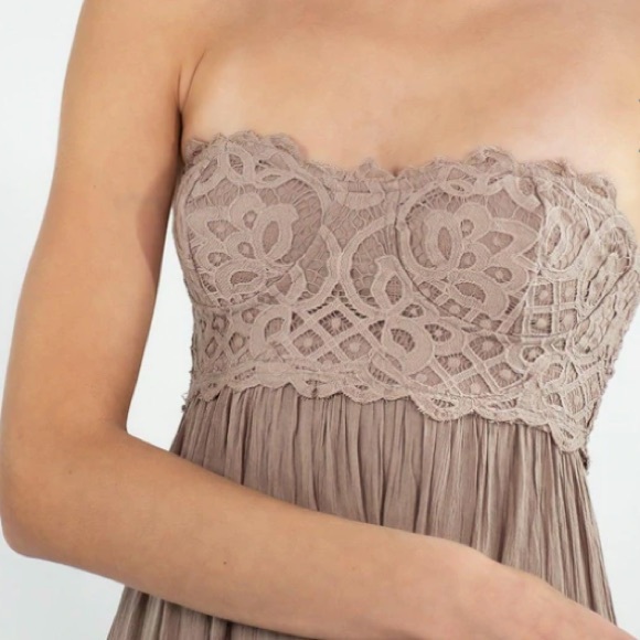 Free People strapless white dress boho dress beach wedding music festival dress - Picture 15 of 16